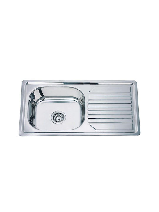 Inter Ceramic Alpaca Ένθετος Νεροχύτης Inox Μ81xΠ43.5cm Ασημί