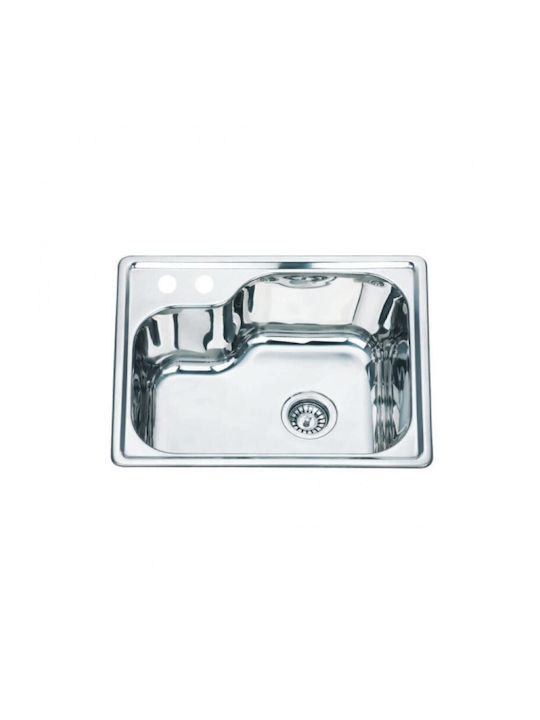 Inter Ceramic Alpaca ICSETICF71085497313ICK5645 Drop-In Chiuvetă Inox L56.5xW45cm Argintiu