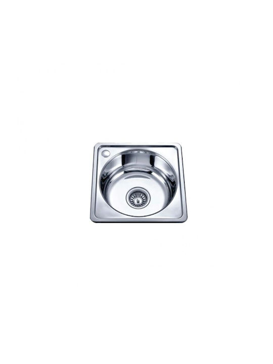 Inter Ceramic Alpaca Ένθετος Νεροχύτης Inox Μ40xΠ40cm Ασημί