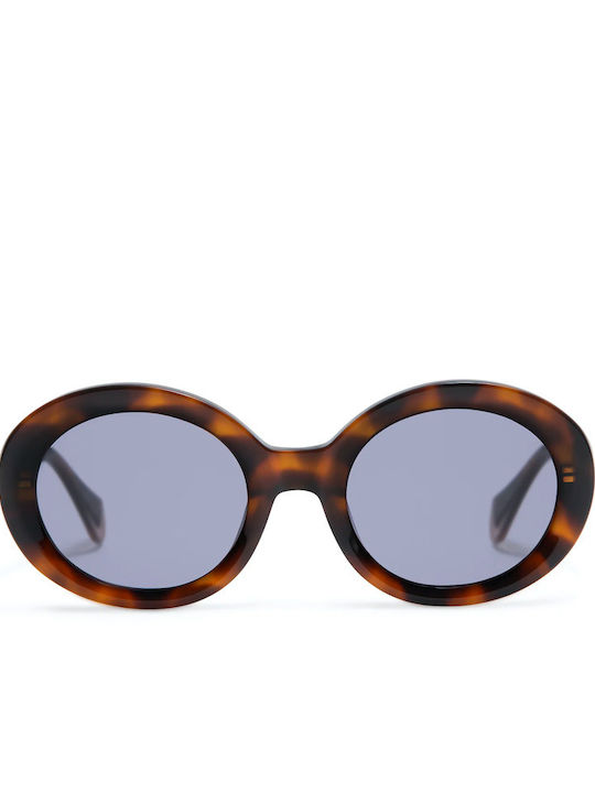 Gigi Barcelona Women's Sunglasses with Brown Tartaruga Plastic Frame and Blue Lens 6883/2