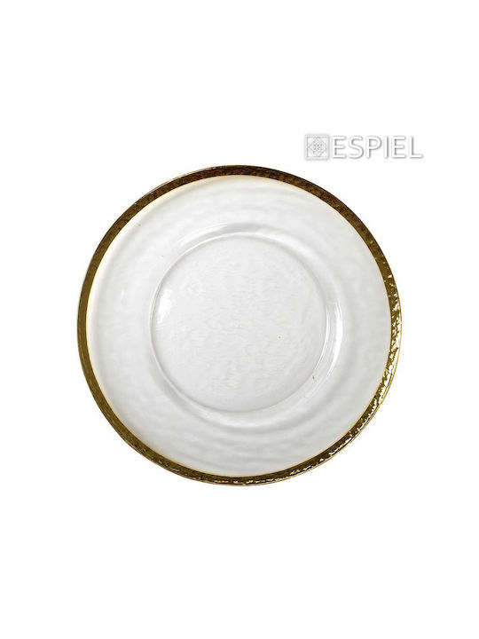 Espiel Plate Shallow Glass Transparent with Diameter 33cm