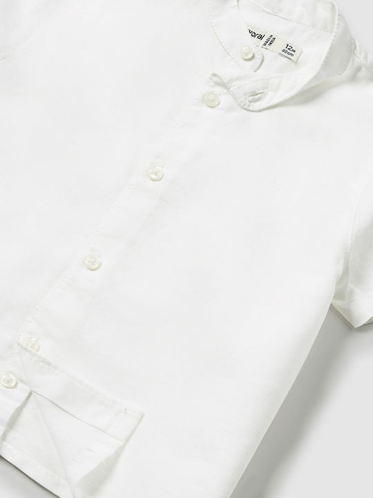 Kids Shirt Short Sleeve Linen White
