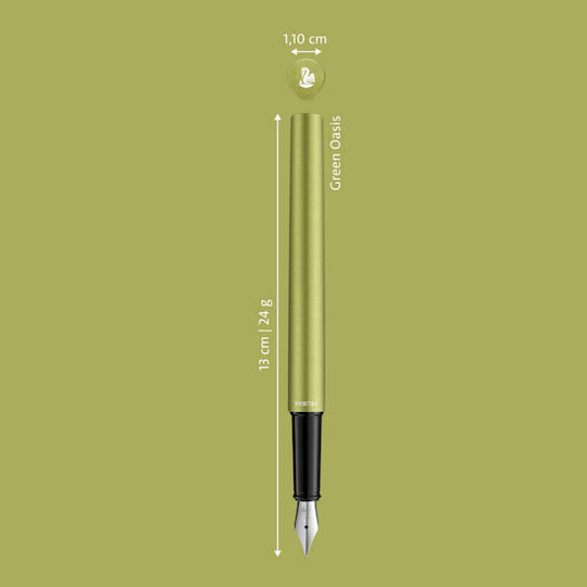 Pelikan Replacement Nib Medium Green made of Steel with Blue Ink and with 1 Replacement Nibs