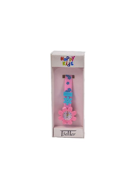 Kids Analog Watch with Rubber/Plastic Strap Pink