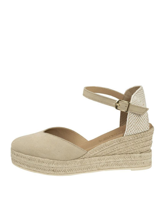 Platforme De Vară Pentru Femei Tip Espadrile Bej