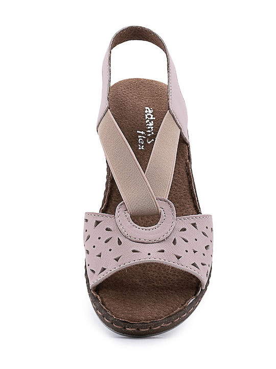 Women's Leather Platform Shoes Pink
