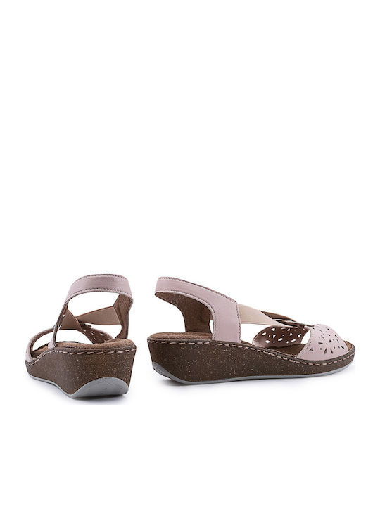 Women's Leather Platform Shoes Pink