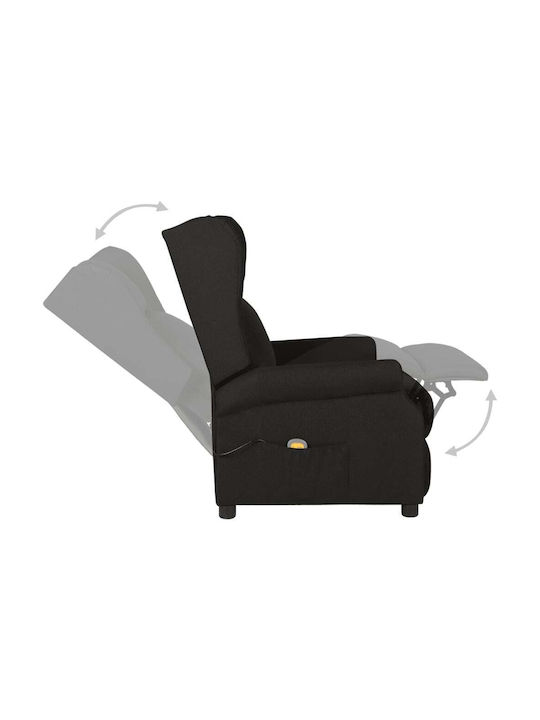 Relax Armchair Massage with Footstool Black 73x95x103cm