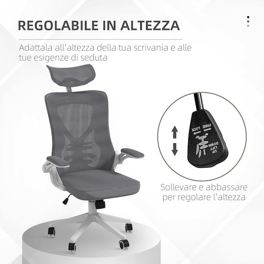 Vinsetto Καρέκλα Γραφείου με Ρυθμιζόμενα Μπράτσα Μαύρο