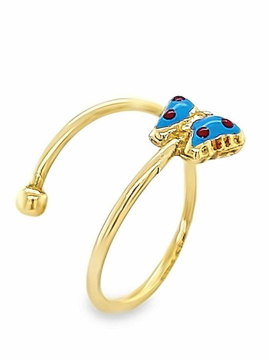 Xryseio Kinder Ring mit Design Schmetterling aus Gold 14K RN09307