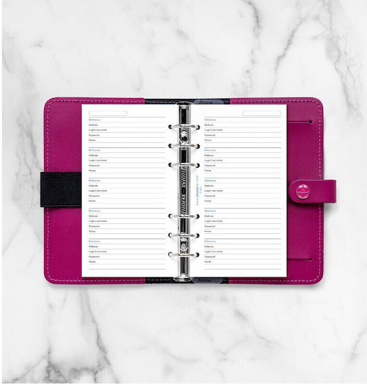 Filofax Personal Carnet 20 Foi cu Pagini Albe Alb