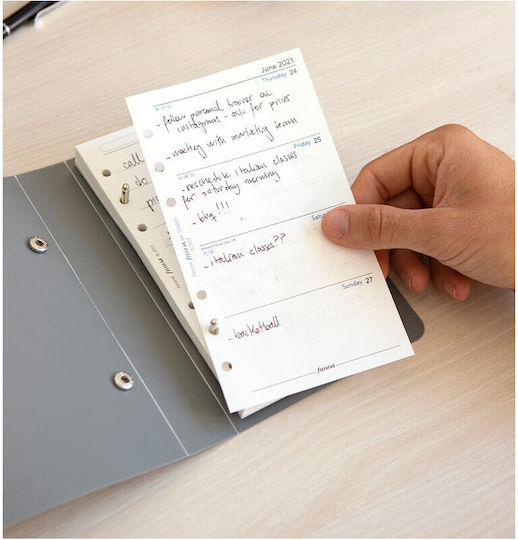 Filofax Personal Ανταλλακτικές Κόλλες 200 Φύλλων Γκρι
