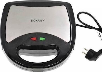 Sokany KJ-302 Sandwichmaker mit Abnehmbaren Platten für for 2 Sandwiches Sandwiches 750W Inox