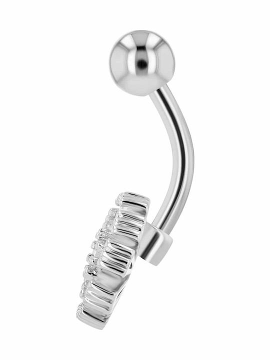 Akzent Bauchnabel Piercing aus Stahl 1,6 mm Silber