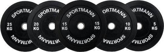 Sportmann Δίσκος Λαστιχένιος 1 x 25kg Φ51mm