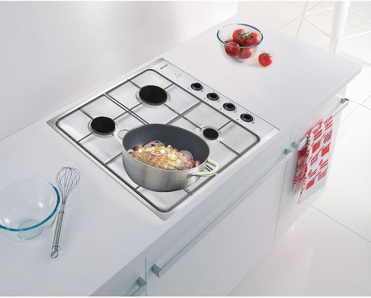 Brandt Εμαγιέ Εστία Αυτόνομη Inox 56x49εκ. Ασημί