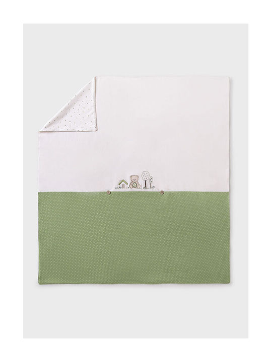 Mayoral Decke Wickeltücher für Kinderzimmer Baumwolle Green mit Tierchen 96x81cm