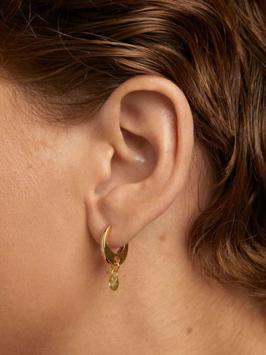P D Paola Earrings Hoops made of Silver Gold Plated with Stones P D Paola Earrings Hoops made of Silver Gold Plated with Stones