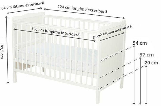Qmini Baby-Bettlaken Für Krippe Baumwolle Alb 120x60cm