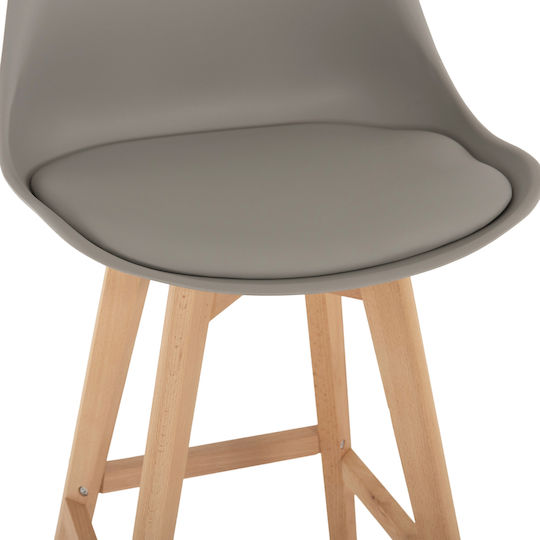 Stool Bar with Backrest made of Polypropylene Vegas Gray 4pcs 47x58x103cm