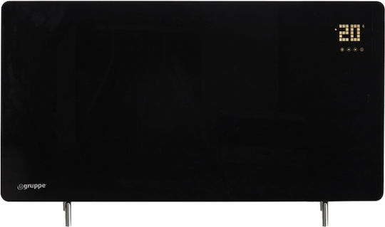 Gruppe Konvektorheizung Wand 720W mit elektronischem Thermostat und WiFi 120x60cm Schwarz