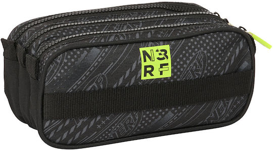 Nerf Pencil Case with 3 Compartments Black