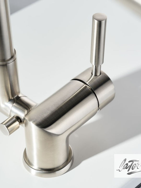La Torre Tech Kitchen Faucet Counter Inox Silver