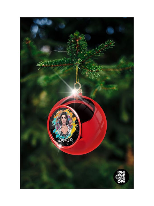 Dua Lipa Weihnachtshänger Kugel Ornament Plastik Rot 8cm