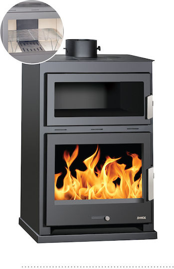 Syrios Sparti Stahl Holzofen mit Ofen 16.5kW Schwarz
