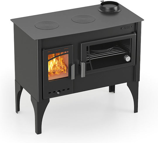 Thermogatz GS 10 Oven Χαλύβδινη Ξυλόσομπα με Φούρνο Μαύρη