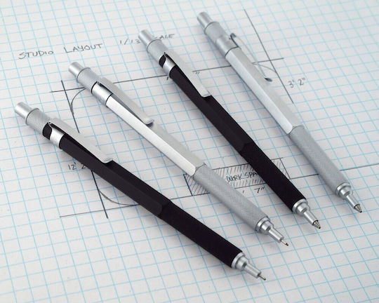 Retro 51 Μηχανικό Μολύβι από Ορείχαλκο 0.7mm με Γόμα 1τμχ Γκρι