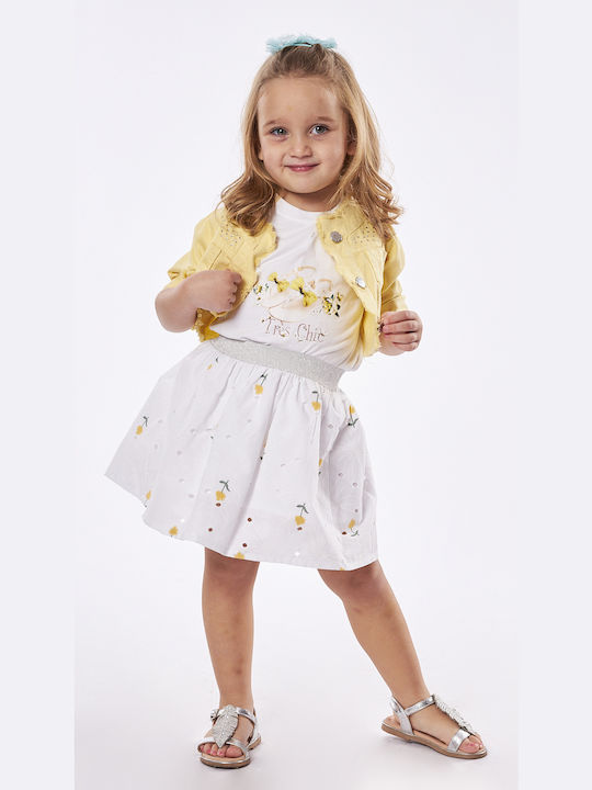 Εβίτα Kids Set with Skirt Summer 3pcs yellow