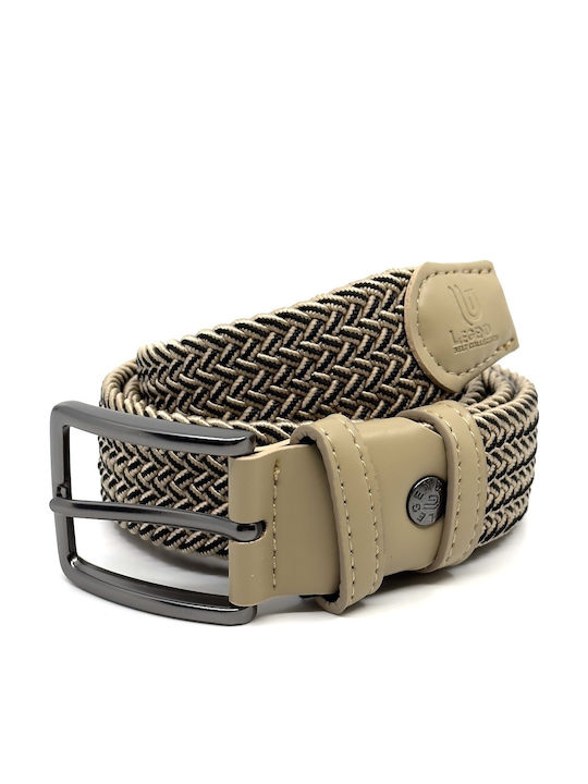 Elastic Men's Belt Knitted Beige