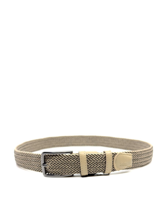 Elastic Men's Belt Knitted Beige