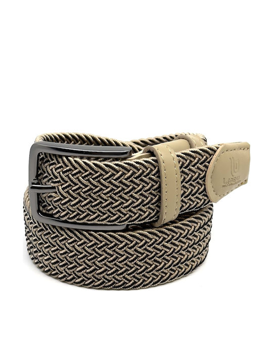 Elastic Men's Belt Knitted Beige