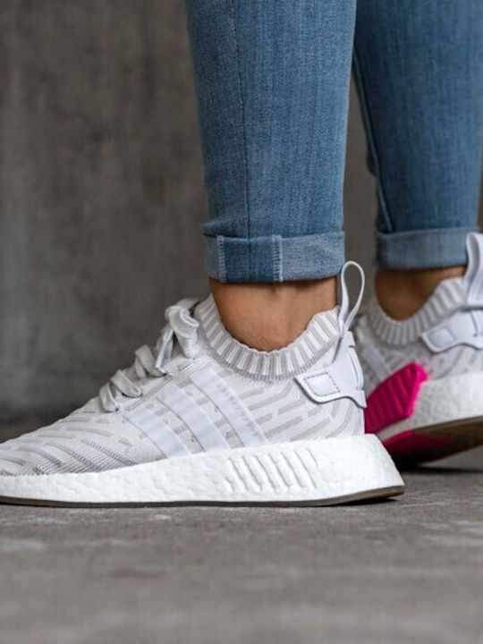 NMD_R2 Primeknit Γυναικεία Sneakers Λευκά