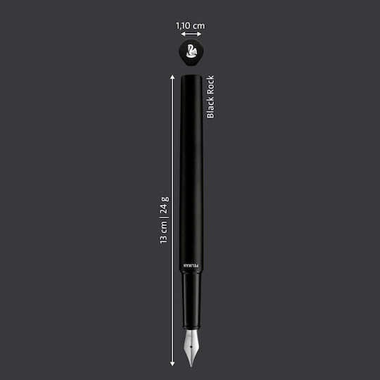 Pelikan Fountain Pen Medium Black Steel with Black Ink