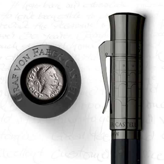 Faber-Castell Πένα Γραφής Medium Μαύρη με Μαύρο Μελάνι