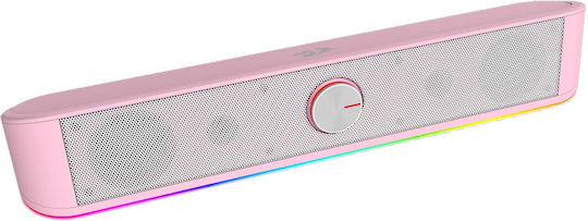 Redragon GS560P Adiemus Ηχείο Υπολογιστή με RGB Φωτισμό και Ισχύ 3W σε Ροζ Χρώμα
