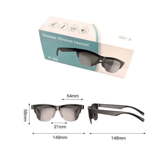 Sunglasses With Built-in Headphones V5.3 Hands-free F-06 Smart Glasses