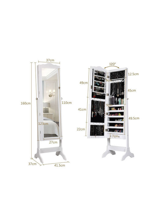 Costway Floor Mirror with White Wooden Frame 160x41.5cm