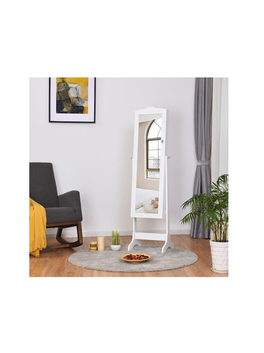 Costway Floor Mirror with White Wooden Frame 160x41.5cm