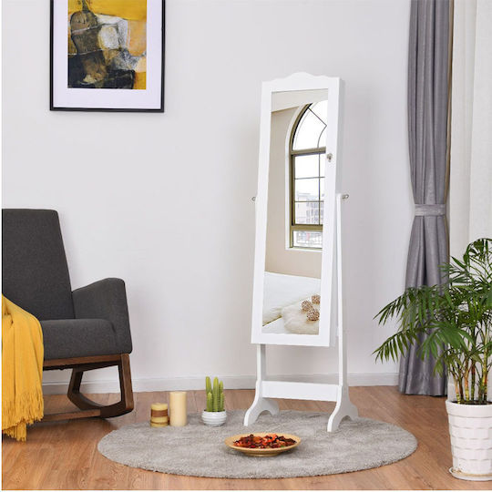 Costway Καθρέπτης με Λευκό Ξύλινο Πλαίσιο 160x41.5cm