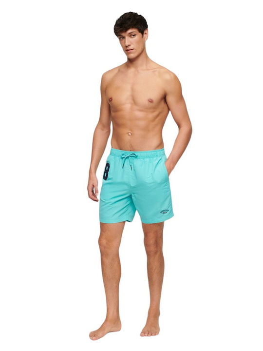 D2 Ovin Vintage Polo Men's Swimwear Shorts Aquamarine Blue