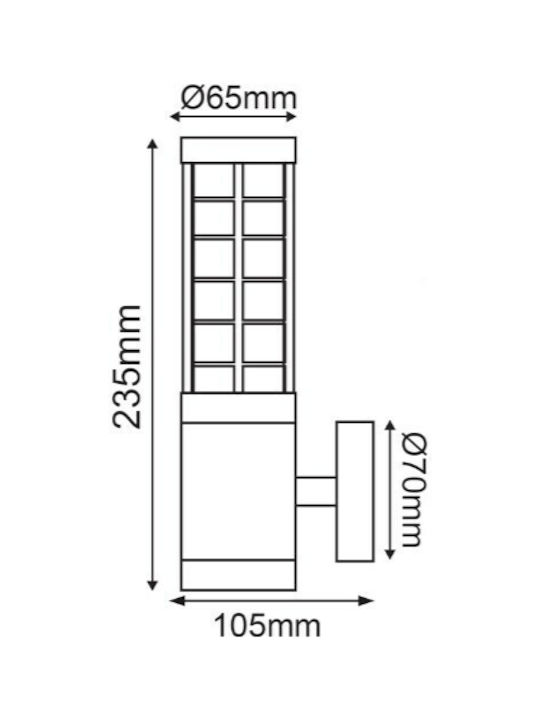 Wall-Mounted Outdoor Spot Light E27 23.5x10.5εκ.