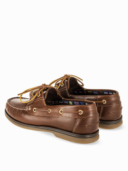 Δερμάτινα Ανδρικά Loafers σε Καφέ Χρώμα