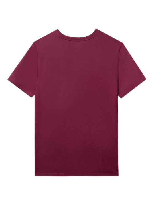 4F Men's Short Sleeve Blouse Burgundy