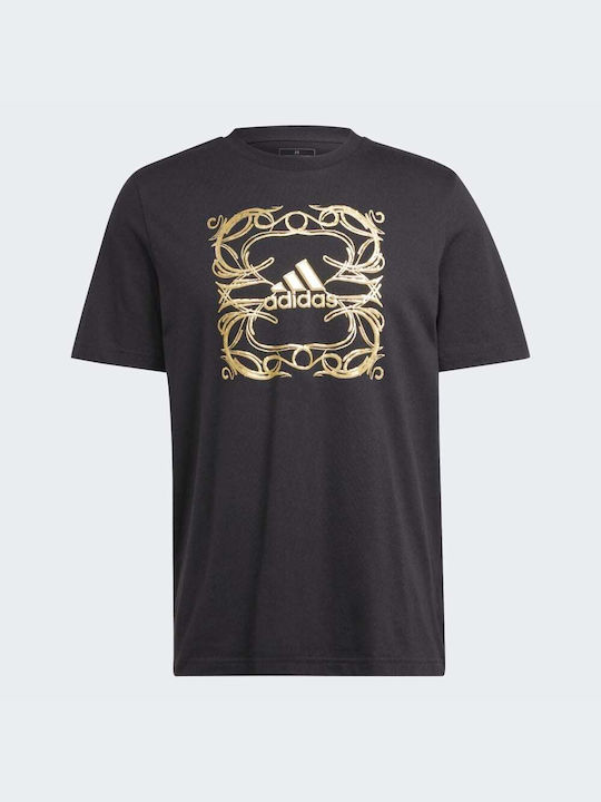 Adidas Bluza Bărbătească cu Mânecă Scurtă Neagră