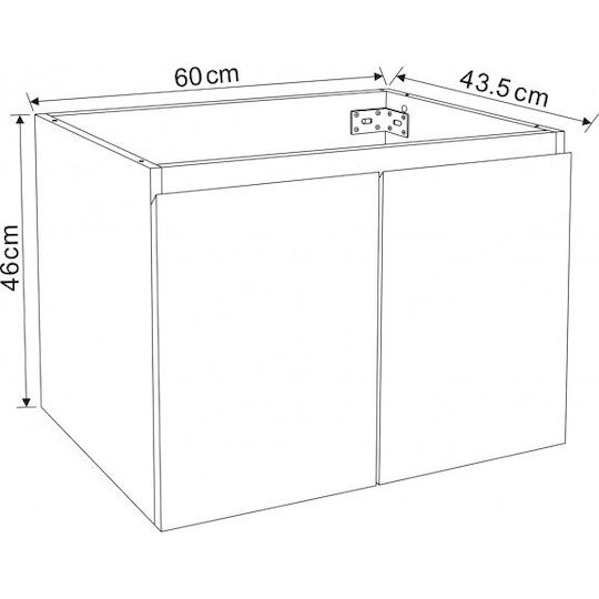 Inter Ceramic Πάγκος χωρίς Νιπτήρα Μ60xΒ43xΥ46cm Λευκός