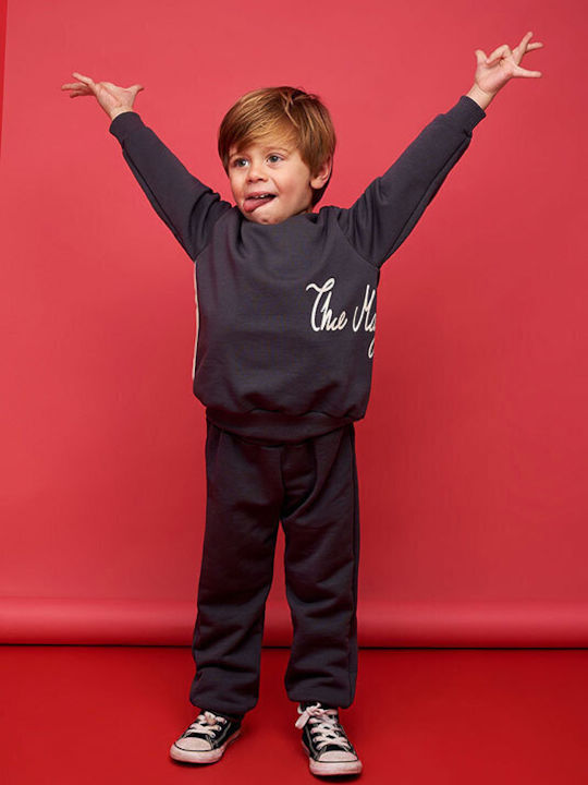 Two In A Castle Kids Sweatpants Set black 2pcs